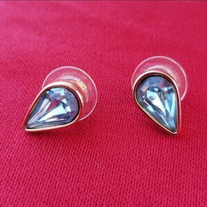 Salo Aqua Blue Teardrop Stud Earrings